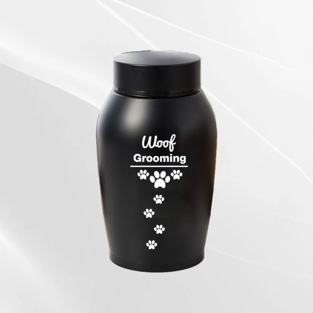 Columbarium Stainless Steel Pet Ashes Urn Black Portable Pet Cremation Urn Moisture-Proof Memorial Pet Urn For Small Animals