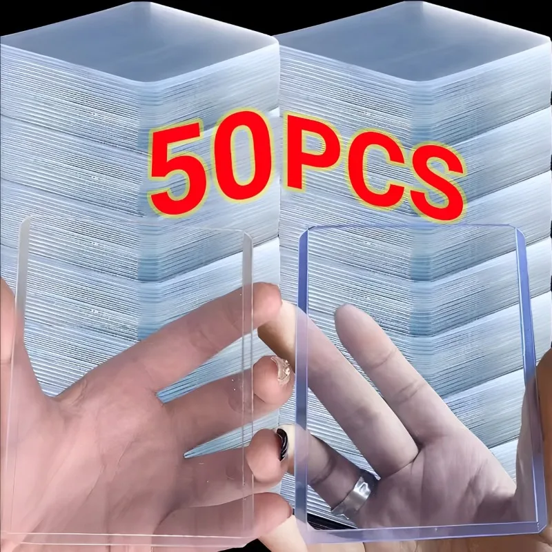 1-50PCS Wholesale 35PT Transparent Card Sleeves Idol Photo Game Card Protector Vertical and Horizontal Card Holder Cover 3x4''