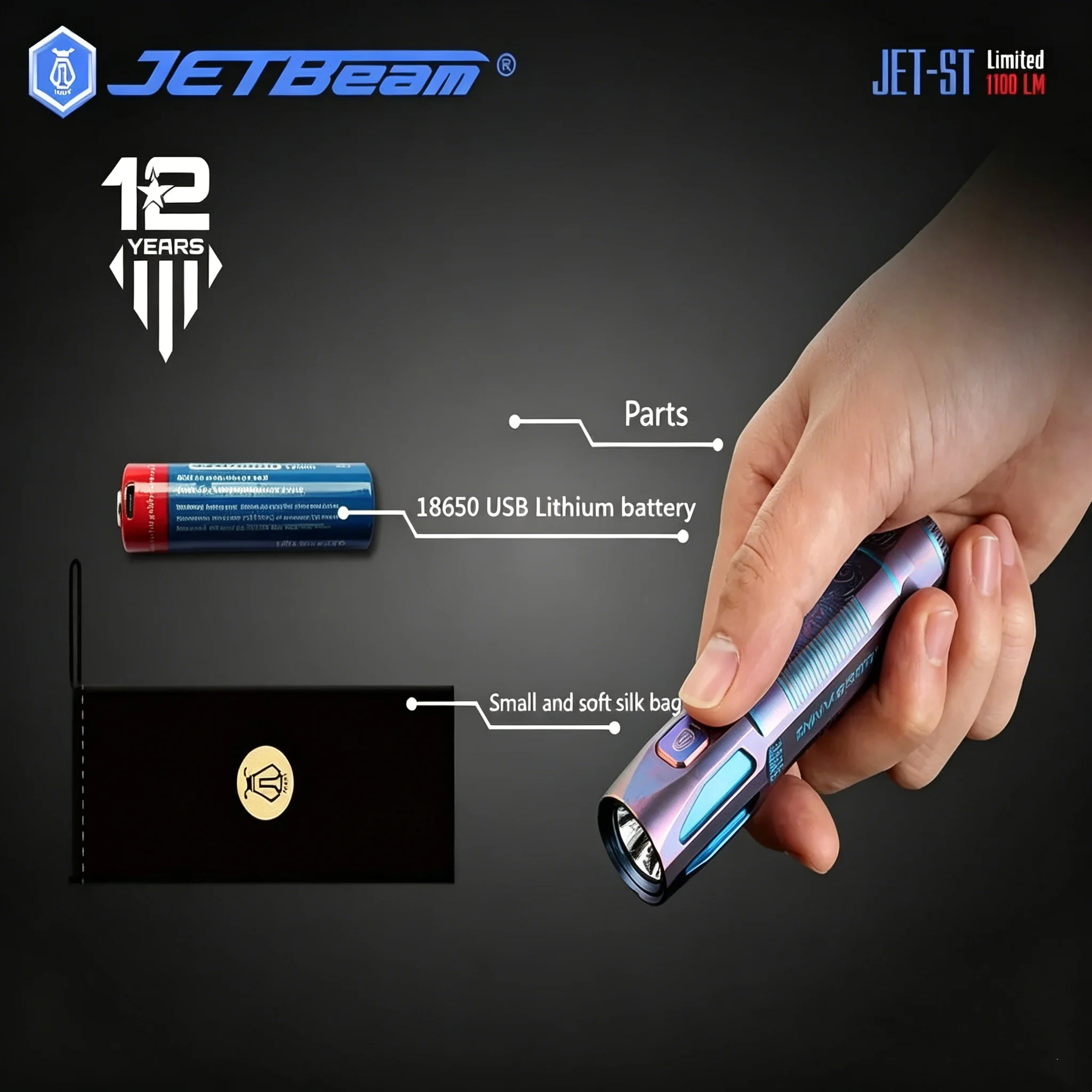 

Фонарь Jetbeam Jet ST Limited Edition LED для повседневного использования, кемпинга и активного отдыха