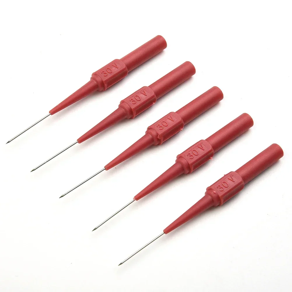 10pcs Insulation Piercing Needle Non-destructive Multimeter Test Probes Measuring Device Red/Black 30V For Banana Plug