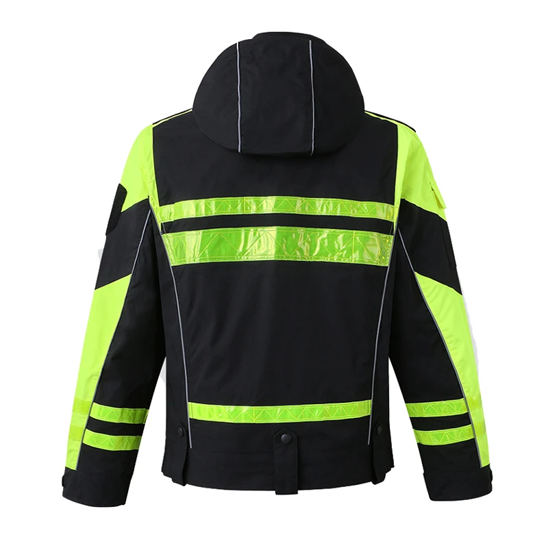 Traffic Uniform Jacket  Working Clothes Hi Vis Workwear Jacket Rain Jacket Motorcycle Cycling Multi-functional Pockets