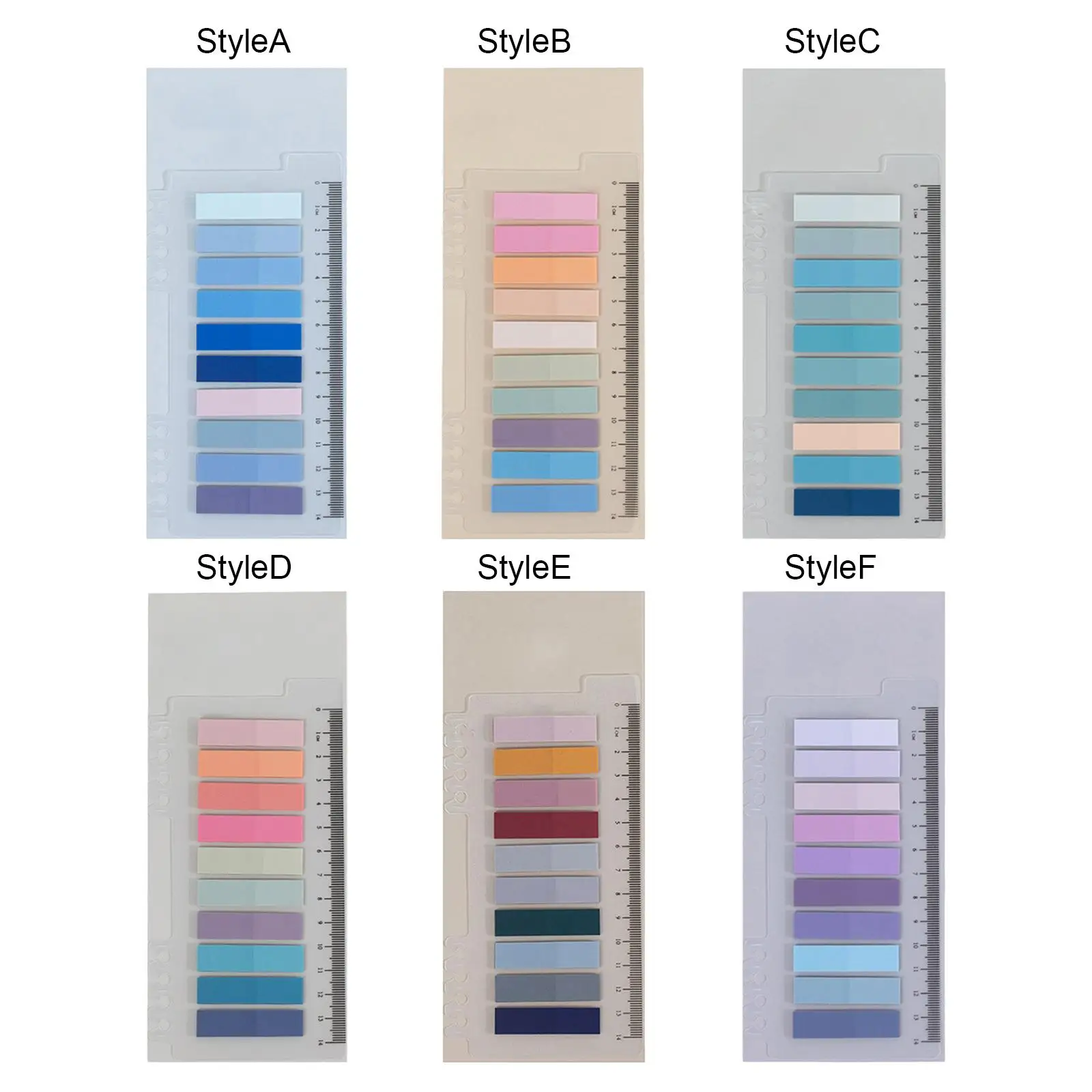 علامات تبويب الفهرس مع ملاحظات قراءة قابلة لإعادة تعيين المسطرة للكتب التوضيحية اللزجة