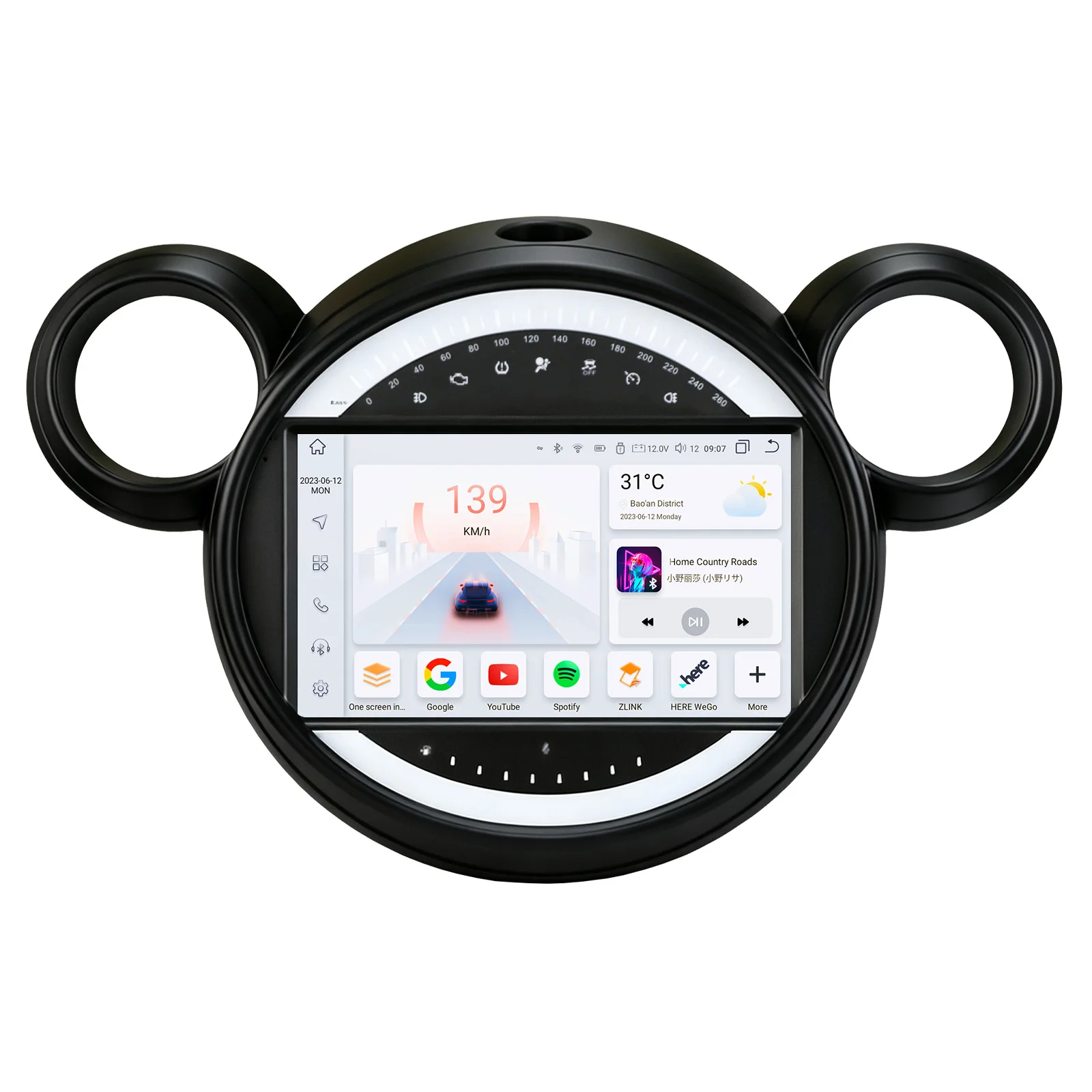 Autoradio multimédia avec écran QLED, compatible Android 15 et CarPlay, pour BMW Mini Cooper Countryman R56 R60 2011-2013, système de navigation stéré