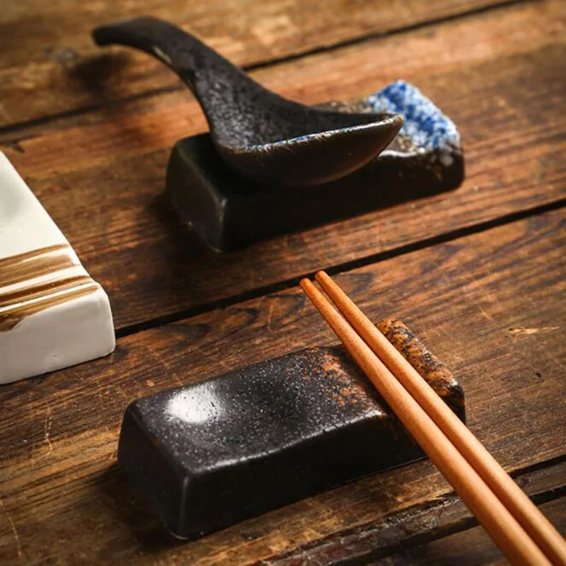 4Pcs/Set Chopstick Rack Chopstick Holder Spoon Fork Rest Stand Table Decoration Kitchen Tableware Ceramic Crafts Dinner Supply