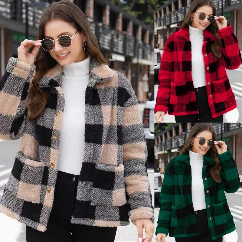 

Модный теплый осенне-зимний женский пальто Street Sle свободного покроя с четырьками из меха ягненка, внешний материал Thiened Long Sve