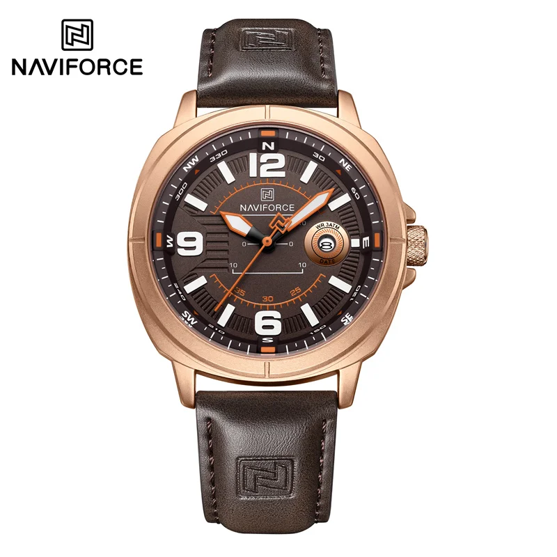 Men's Casual Quartz Watch, Waterproof Leather Strap