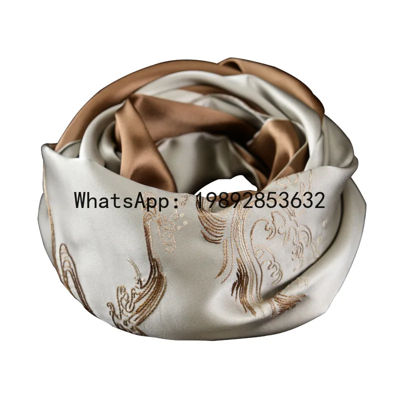 

PYJ scarf men's business hand-embroidered mulberry silk scarf long Suzhou embroidery scarf gift for elders