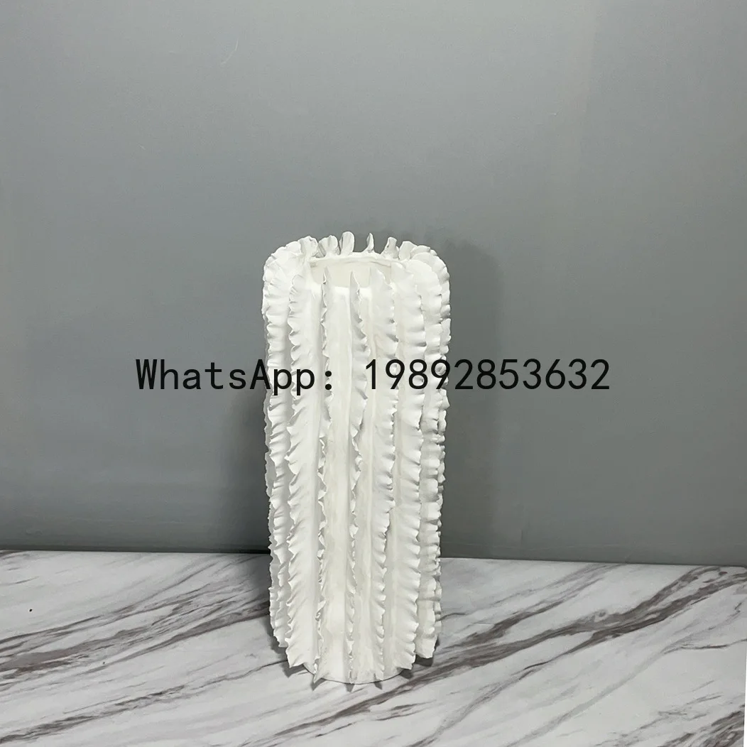 a17Hand-stacked Pleated Vase Ceramic Vase Irregular Ripples Ceramic Handicrafts Flower Vase Home Decoration Accessories
