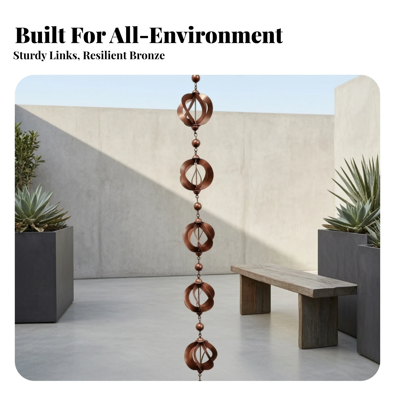 Iron Rain Chain with Hanging Hook Low-Maintenance Metal Rain Chain with Suspended Decorative Elements Drainage Accessory