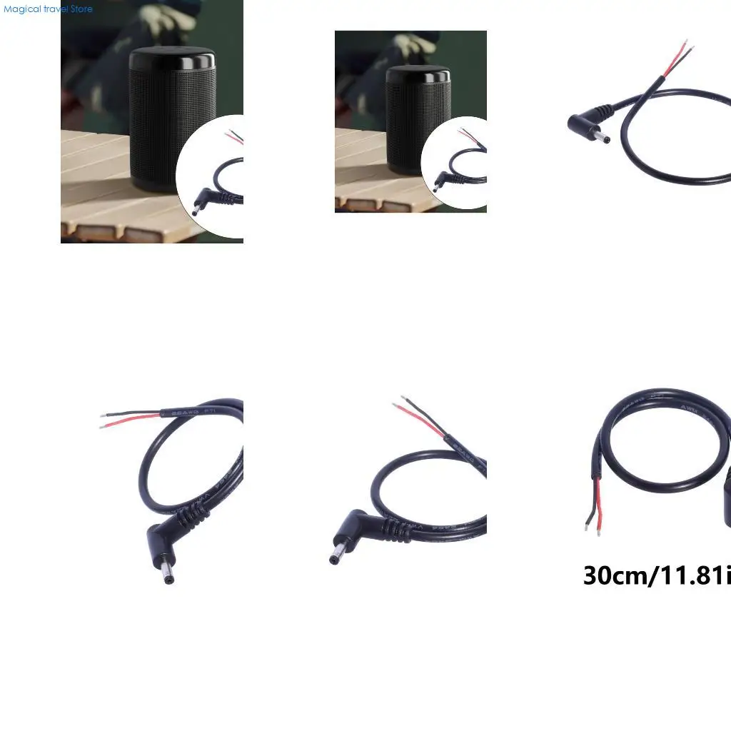 N2UB 90 Degree 3.5x1.35mm Flexible PVC Cable Security Camera Wire Electronic