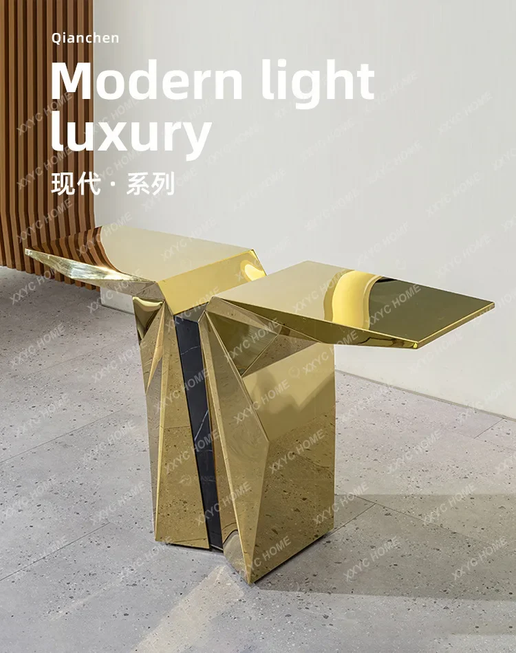 H Light Luxury Entrance Platform Senior  Stainless Steel High-end Art Decoration End Platform