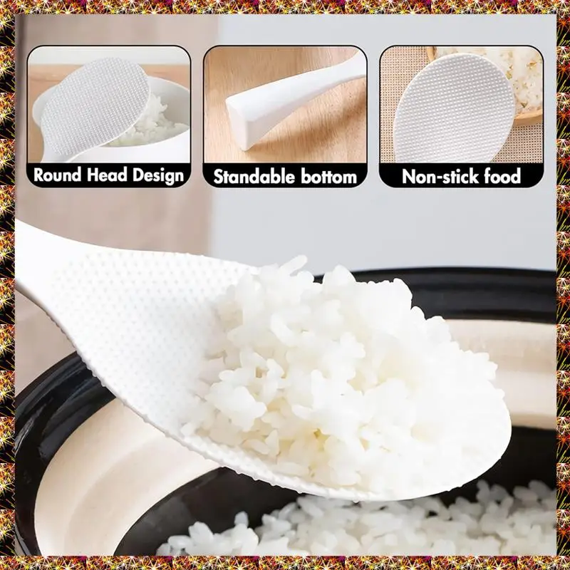 Rice Paddle Non Stick Standing Rice Spoon Spatula Heat Resistant Rice Cooker Spoon