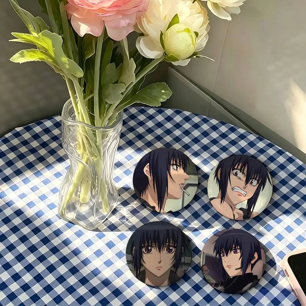 1pc Melissa Mao Full Metal Panic! Cartoon Style Badge Brooches On Backpack Decoration Round Enamel Pins For Accessorys