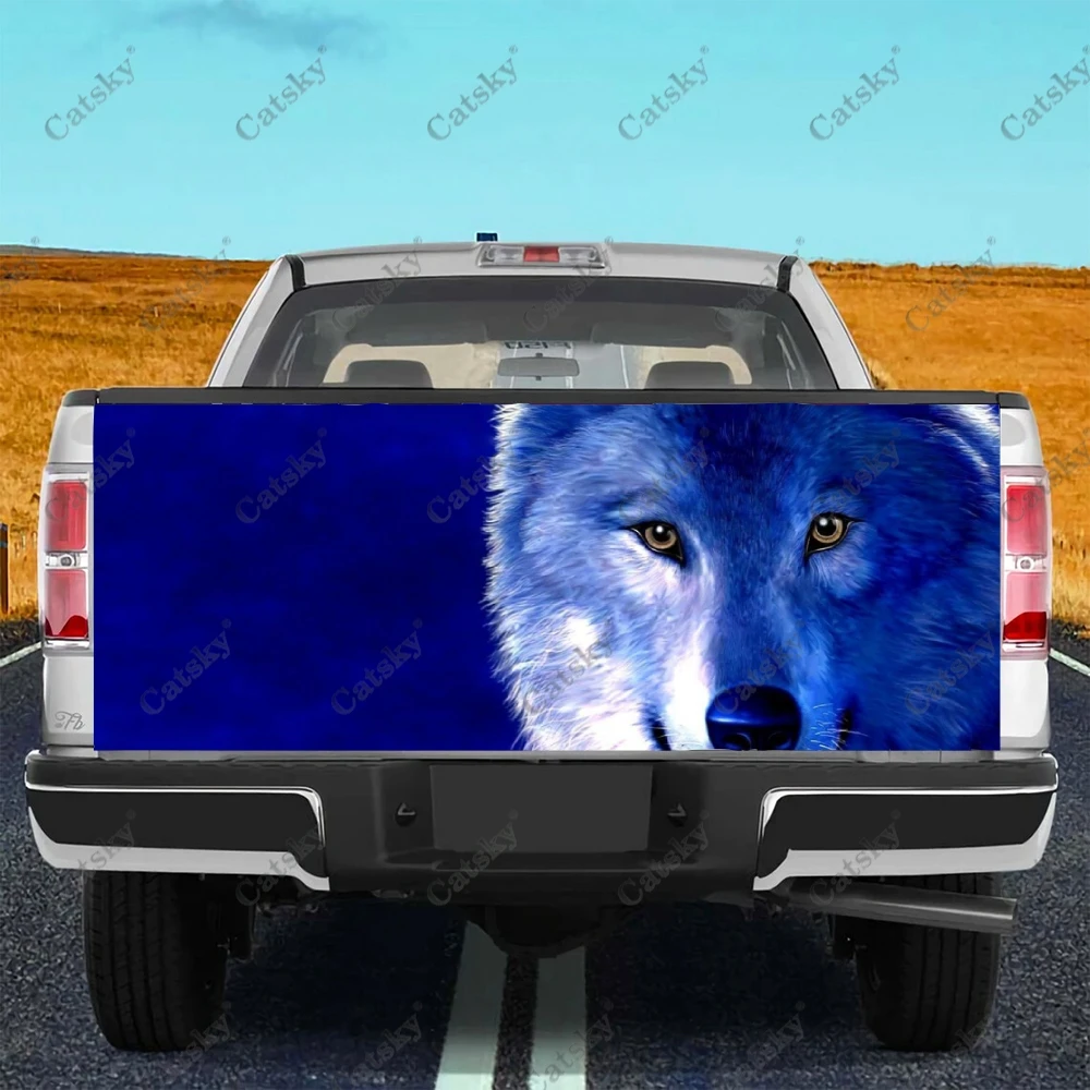 

Animal Night Ice Wolf Car Tail Trunk Protect Vinly Wrap Sticker Decal Auto Hood Decoration Engine Cover for SUV Off-road Pickup