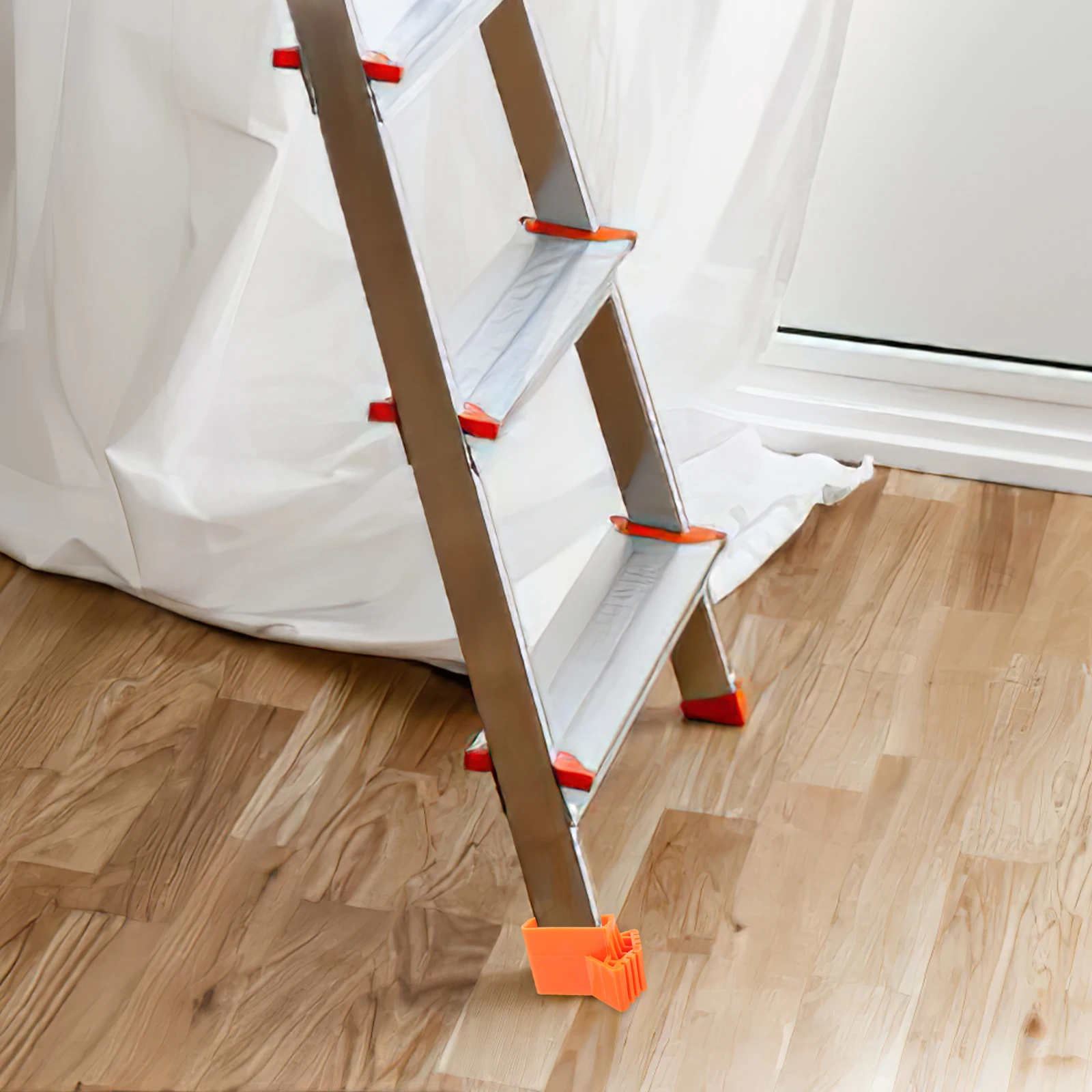 

2Pcs Ladder Stabilizer Pads Non Slip Feet Covers Durable Easy Installation for Various Ladders Safety Protection