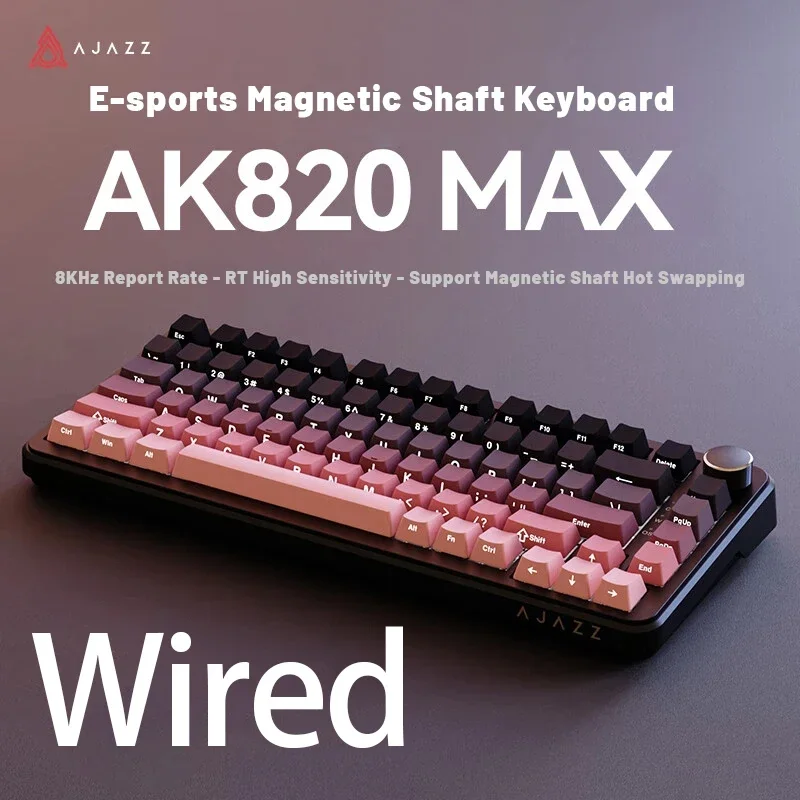 

AJAZZ AK820MAX Клавиатура с магнитным переключателем Проводная/Bluetooth-клавиатура Трехрежимная с 0,85-дюймовым TFT-образным винтом с полной возможностью горячей замены для ноутбука ПК