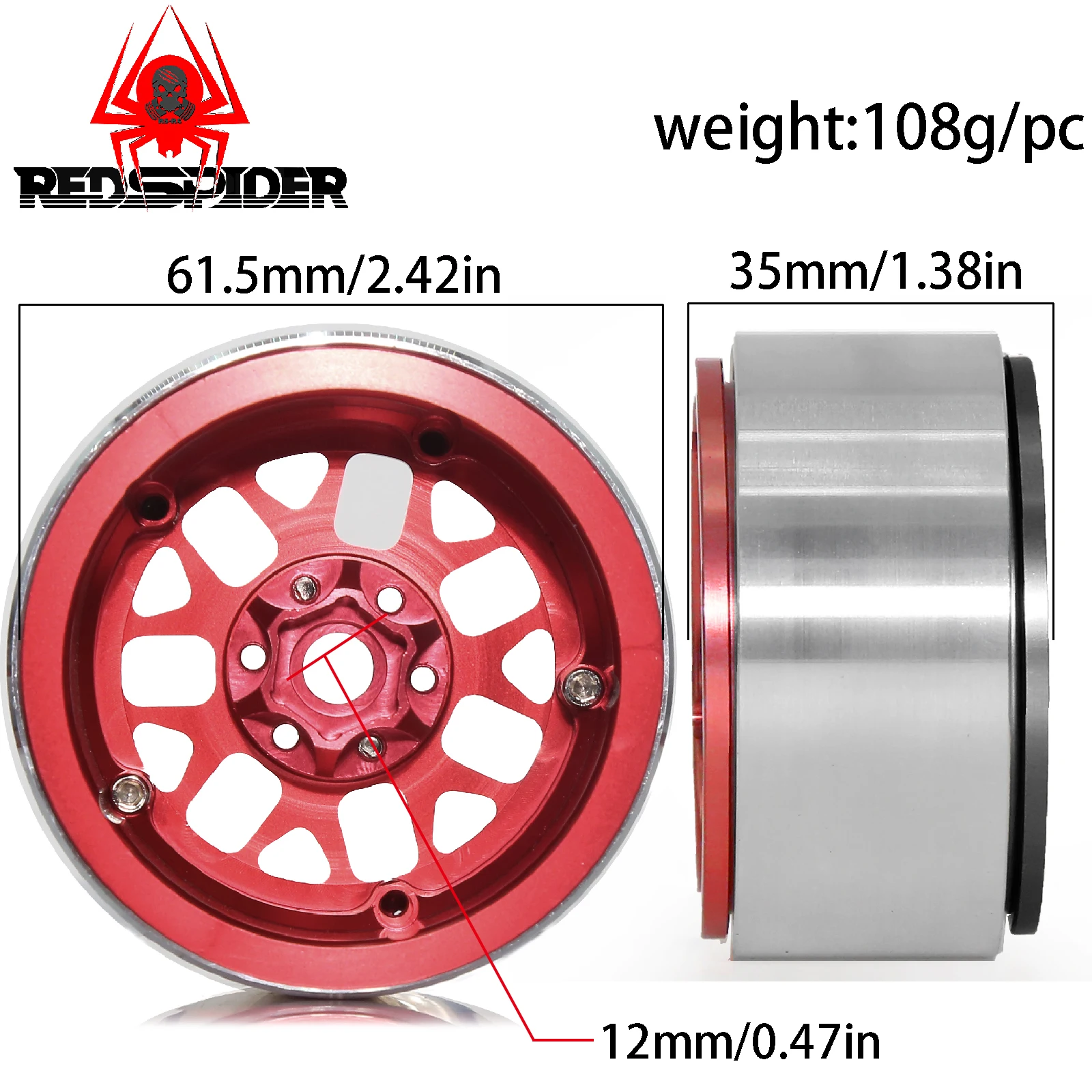 4PCS  Rock Crawler Aluminum 2.2 Beadlock Wheel Rims for RC Car 1/10 Axial SCX10 RR10 Wraith 90048 90018 TRX4 TRX-6