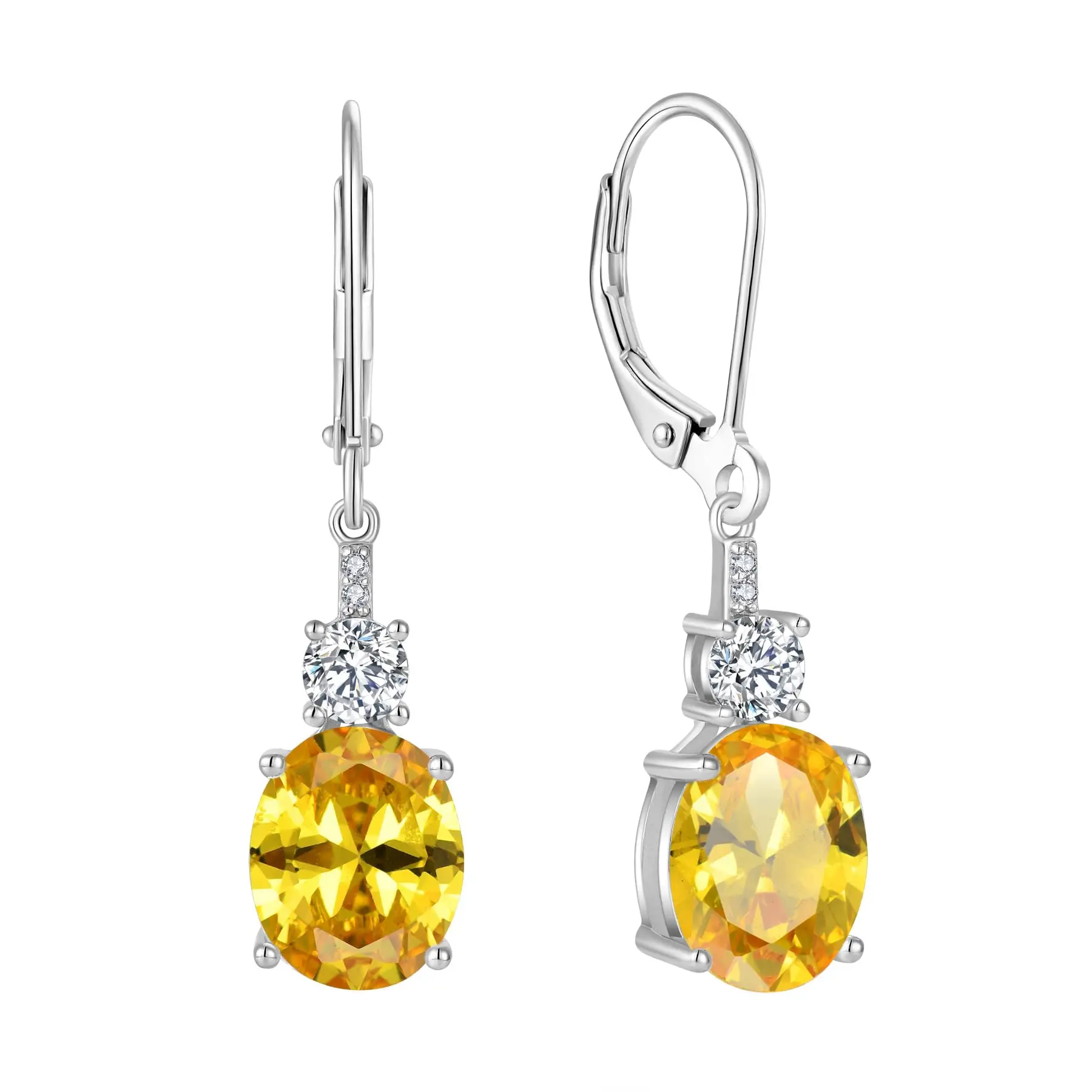 

Oval Dangle Drop Earrings For Women Leverback Birthstone Jewelry Gift