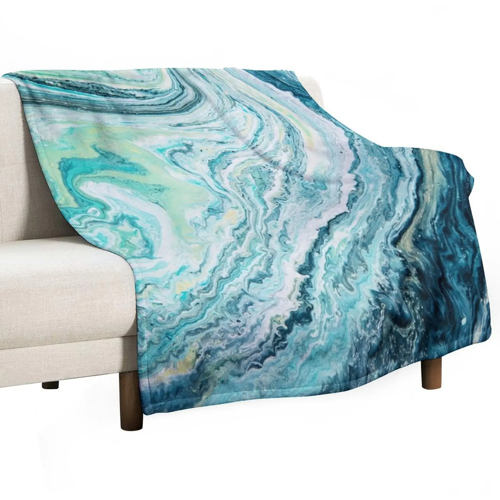 Colour Spill - Ocean Topography Throw Blanket warm winter Plaid on the sofa Vintage valentine gift ideas Blankets