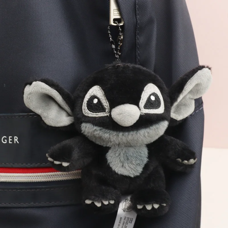 Kawaii Black Disney Lilo And Stitch Plush Keychains For Bag Mini Cute Anime Soft Toy Stuffed Pendant Doll Keyring For Backpack