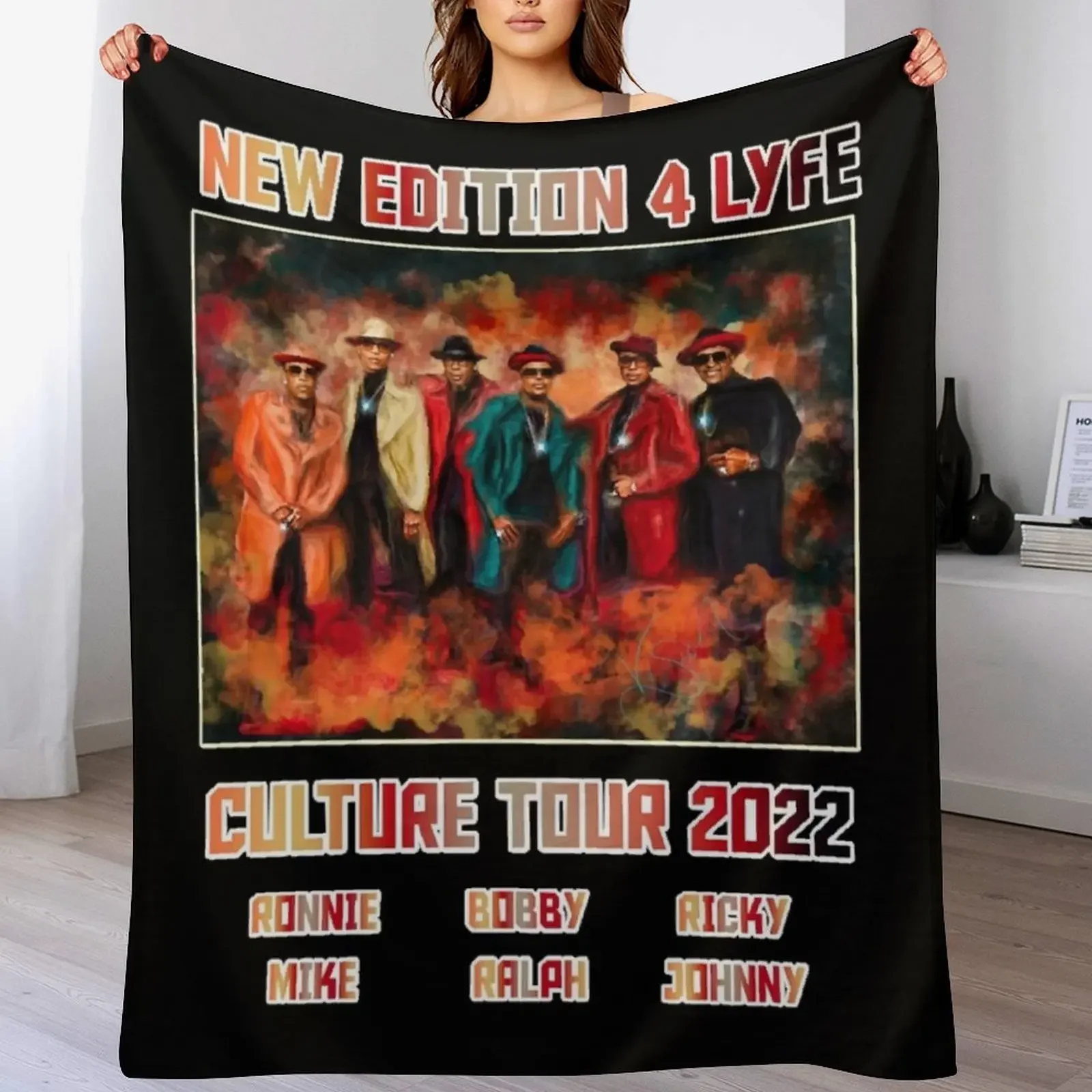New Edition 4 Lyfe CULTURE tour 2022 Edition Throw Blanket Stain Resistant Cozy Warm Blanket