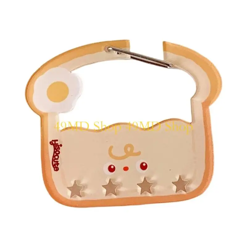 49MD Cartoon Burger And Chips Carabiner Clip With Secure Lock Fashion Keychain Holder For Daily Essential view 2