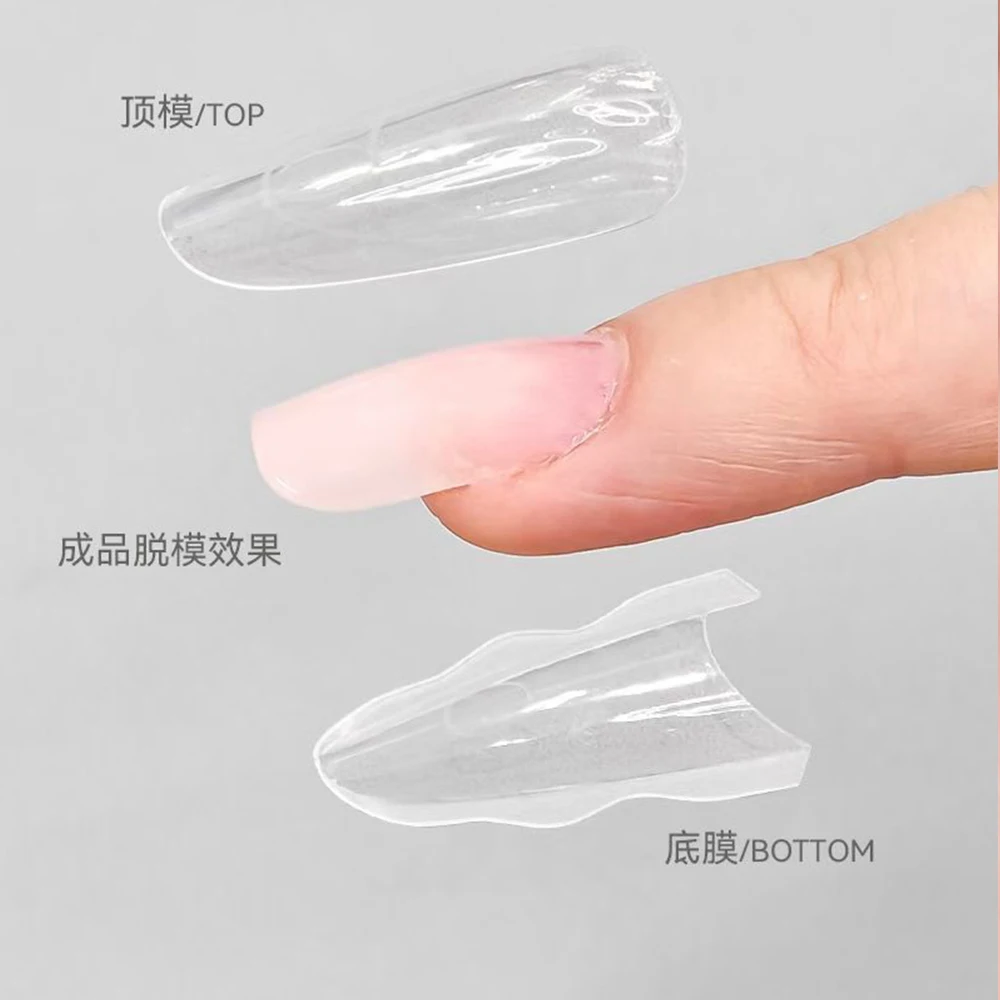 180 pçs sanduíche formas duplas de unhas 15 tamanho caixão amêndoa extensão de unhas formas duplas reutilizáveis formas inferiores superiores extensão da arte do prego