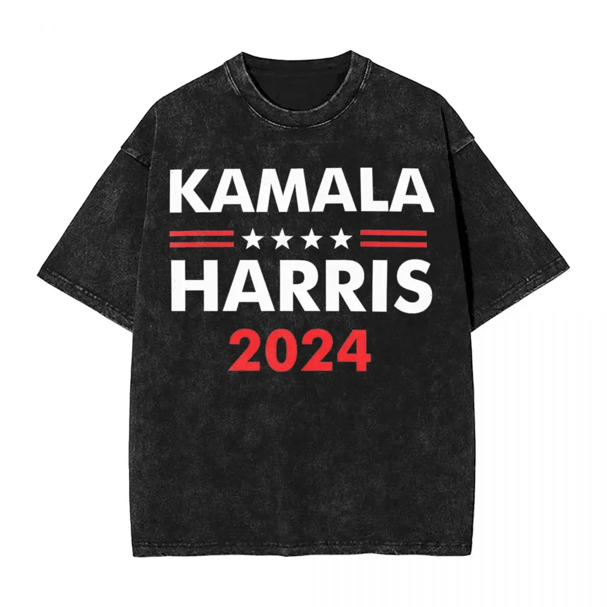 Washed T Shirt 2024 Joe Biden Kamala Harris Hip Hop Vintage T-Shirt Streetwear Cotton Printed Tops Tee Shirt Men Women