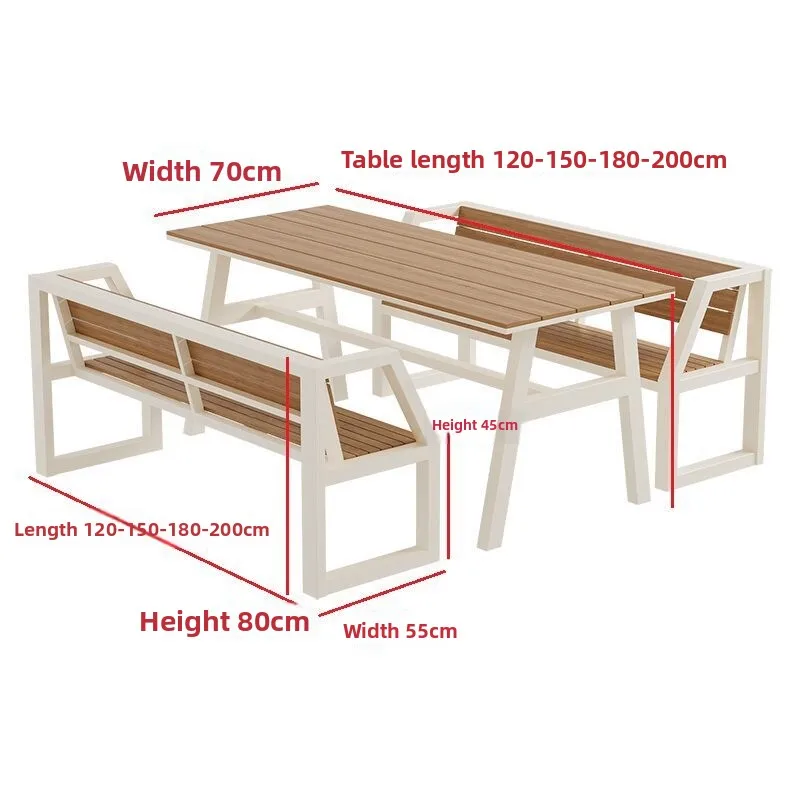 Outdoor table and chair combination leisure bench table and chair seat with umbrella