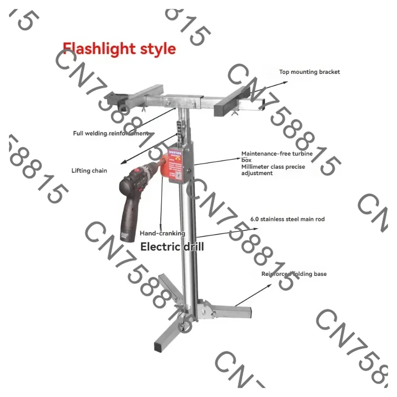 Stainless Steel Wall Cabinet Mounting Bracket，100KG Dual-Purpose Electric Hand Crank Lifting Platform 2.5M