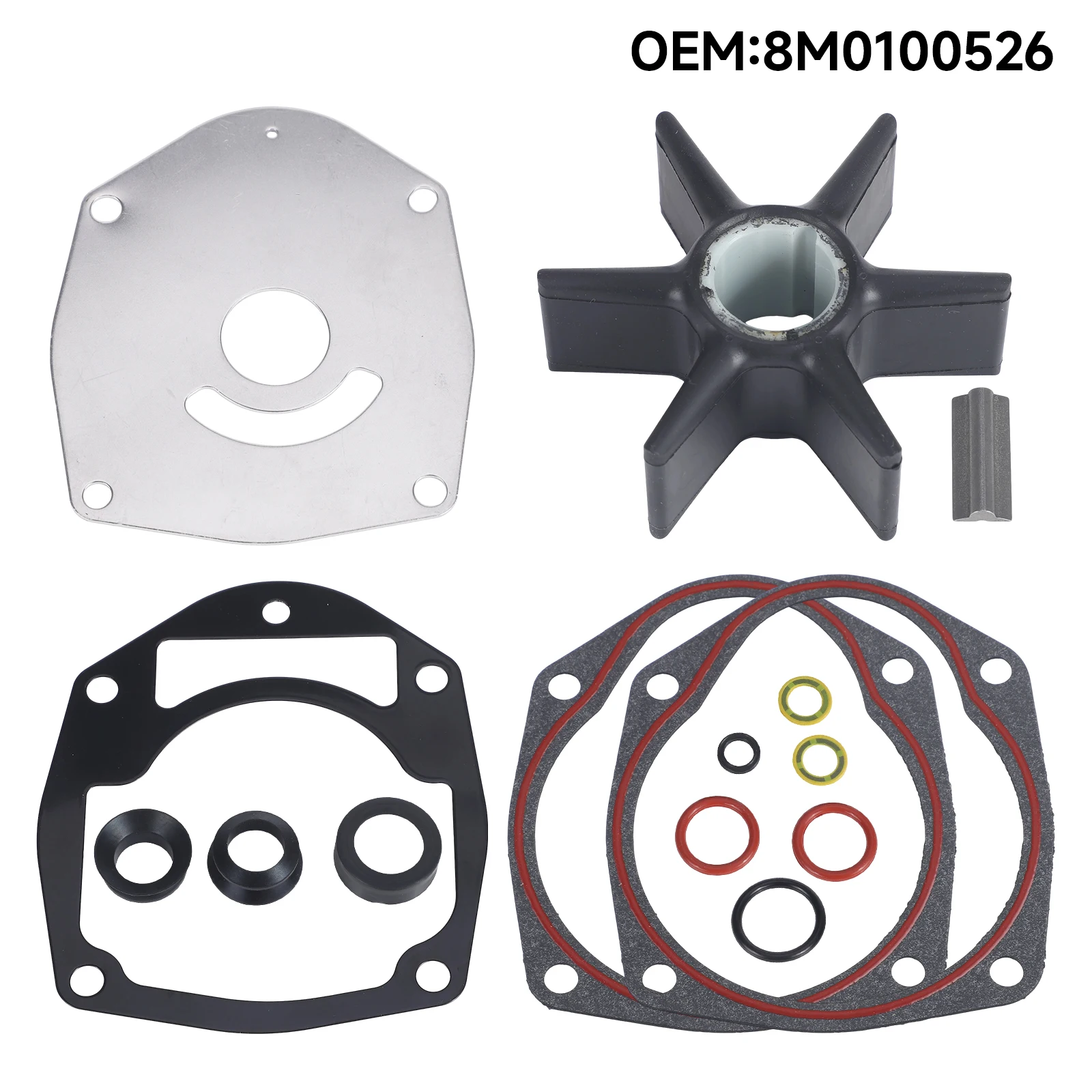 

CNSPEED 8M0100526 Marine Water Pump Repair Kit Rubber Impeller Gasket Plate For Mercury Mariner Outboard MerCruiser Sterndrive