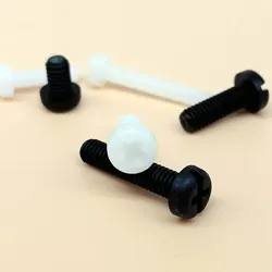 50pcs M2 M2.5 M3 M4 Nylon Plastic Phillips Pan Head Screw Cross Round Bolt Black White Color Insulated High Quality
