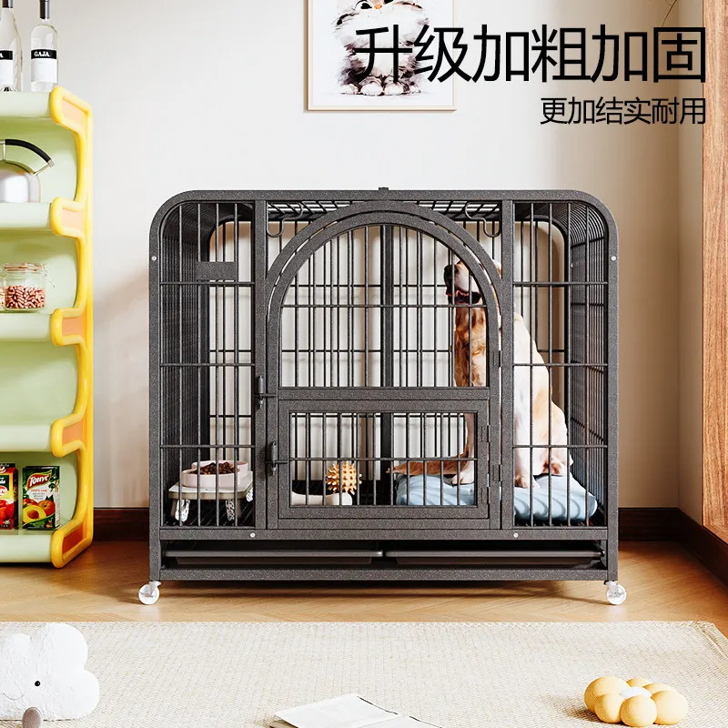 

High Quality Iron Wire Metal Dog House Cage Pet Kennel with Wheels for Large Dog pet house