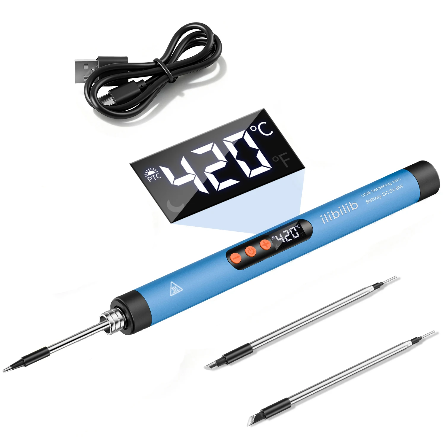 

ilibilib HX7 USB Soldering Iron Set 8W 5V LCD 260-420°C Fast Heating Built-in Battery 30Min Wireless Sleep Mode