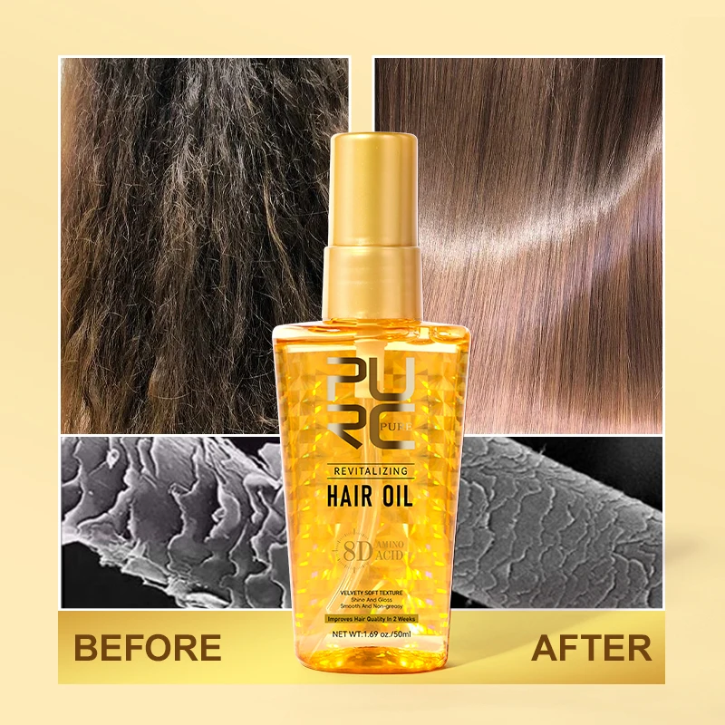PURC Smoothing Hair Oil Shining Argan Oil Nourishing Soft Repair Damaged Frizz Hair Serum Scalp Treatment Hair Care Products - Image 6