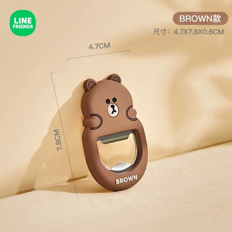 Line Friends Beer Corkscrew Refrigerator Magnet Multi-function Magnetic Can Opener Cartoon Stainless Steel Bottle Driver