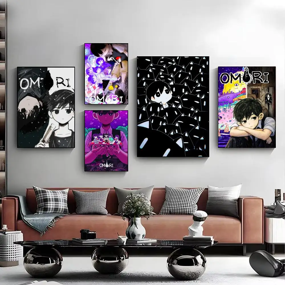 1PC Horror Game O-Omori Poster Modern Minimalist Wall Art Prints for Bedroom Living Room Aesthetic Contemporary Decor Gift
