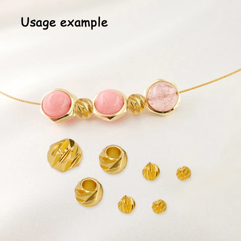 2.5-6mm Brass Diagonal Stripe Spacer Beads For DIY Necklace Bracelet Making Separators Flat Loose Beads Jewelry Accessories