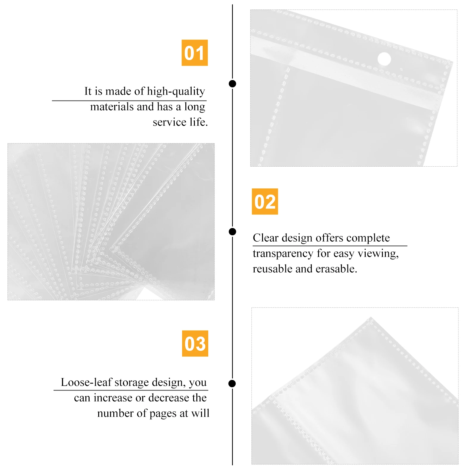 

20 Pcs Clear Plastic Photo Page Protective Case for Album Accessories Album Picture Sleeve Binder Inserts Reusable
