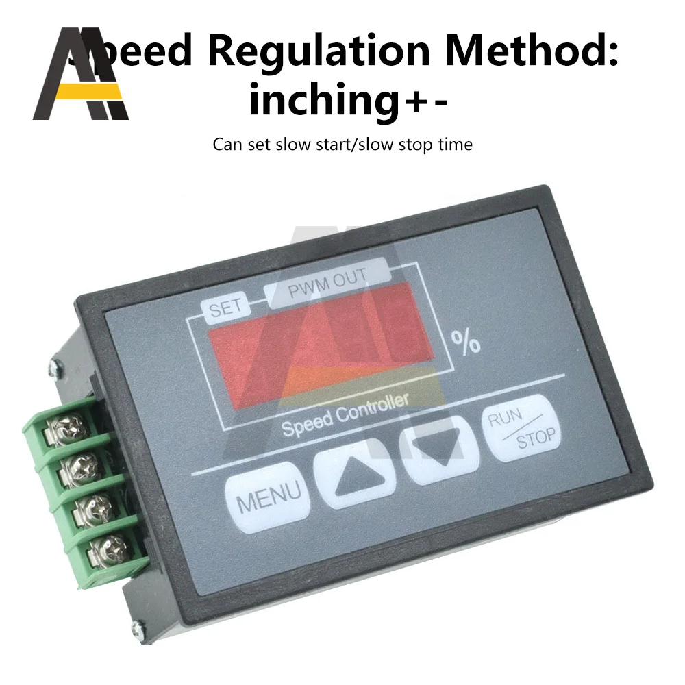 DC6-60V PWM وحدة تحكم في سرعة المحرك وحدة تحكم الطاقة مع شاشة ديجيتال LED بداية بطيئة/وقف سرعة دوارة الوقت قابل للتعديل