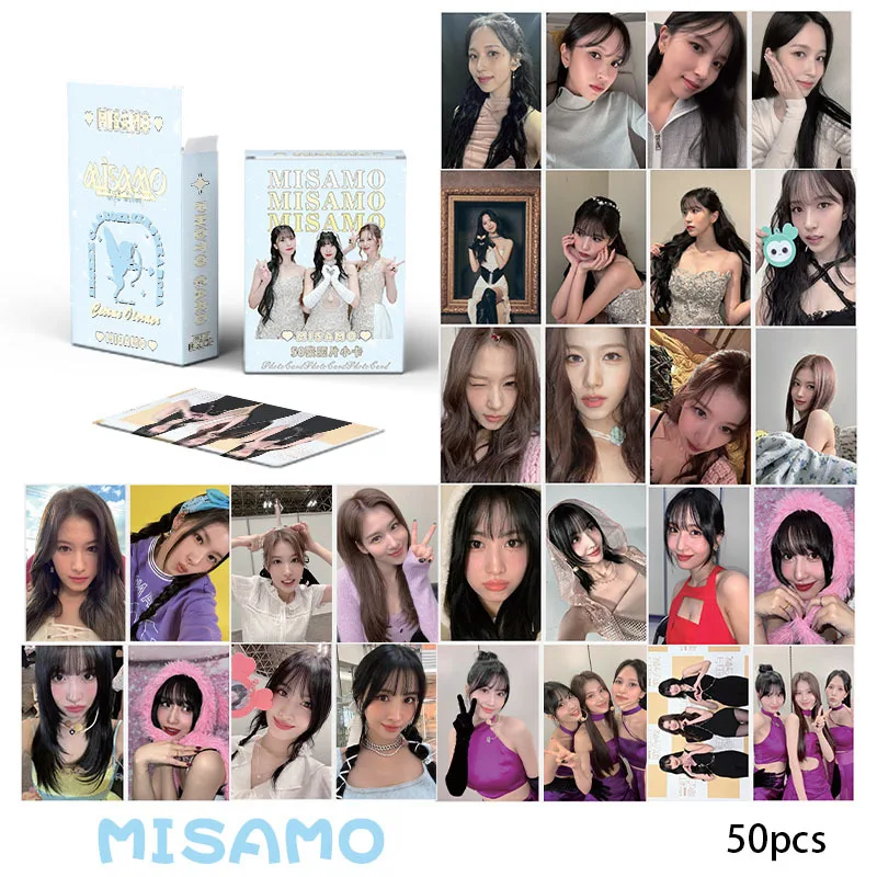 50pcs/set KPOP Twice Album Laser Card MISAMO LOMO Card Photo Card MOMO SANA NAYEON NAMAI NAM Glitter Postcard Collector Card