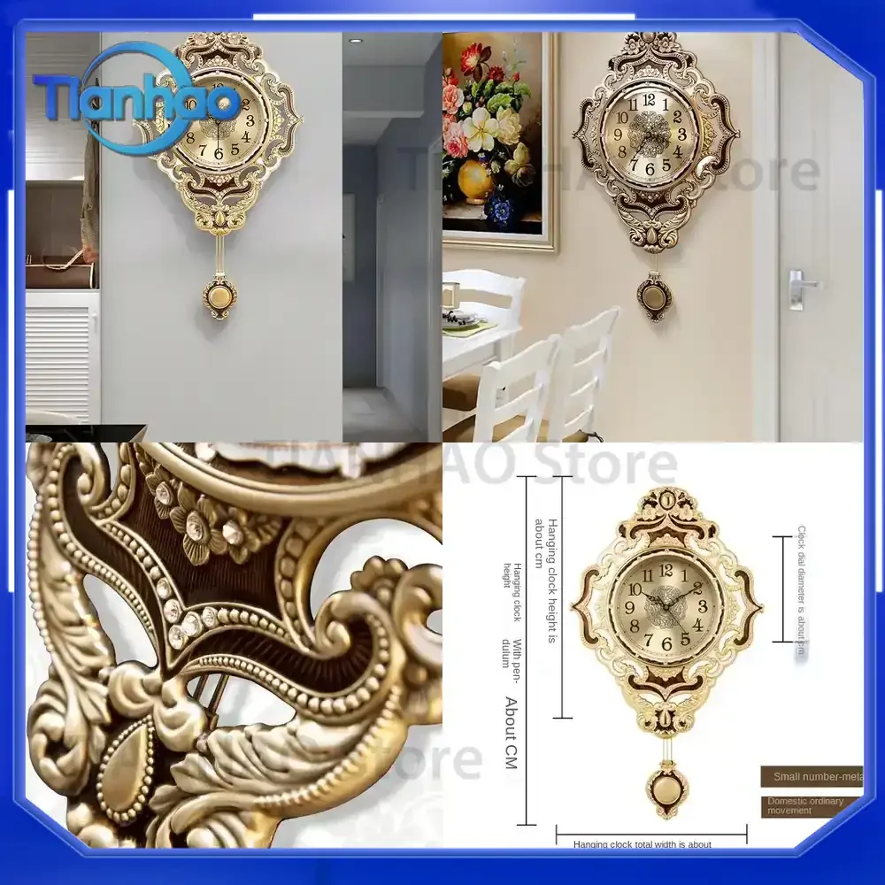 Luxury Brass Smart Wall Clock for Silent Operation Living Room Office Decor Hotel Mall Art Ornament Digital Design Ideal Gift