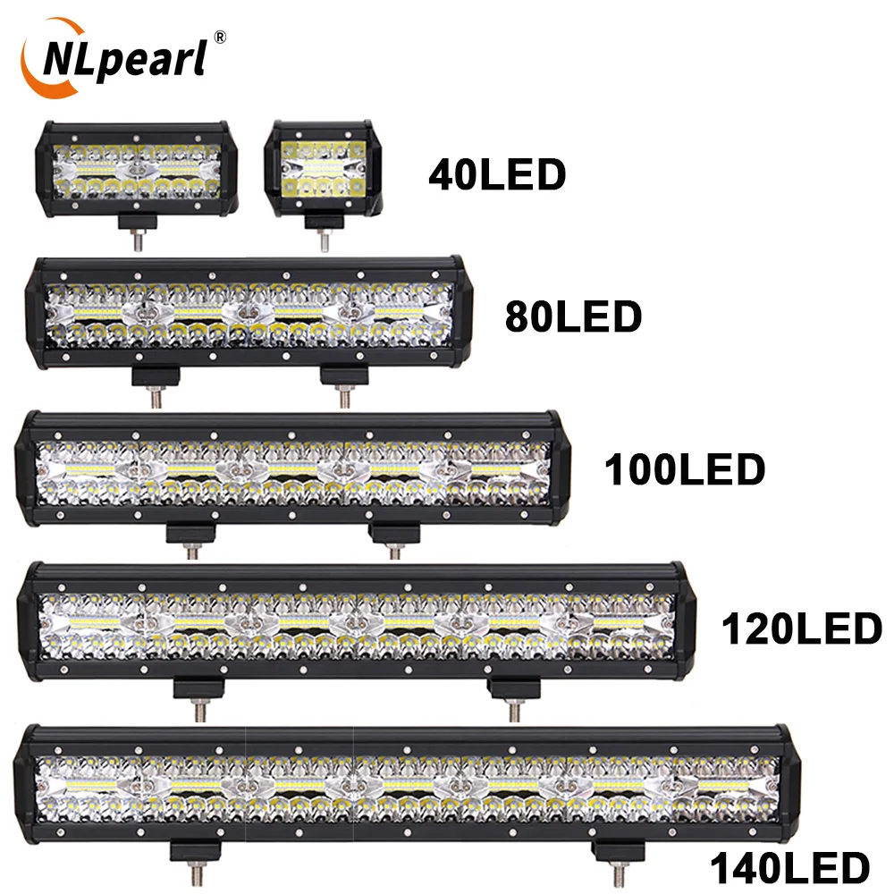 NLpearl 120W 420W 600W LED Bar Work Light for Tractor Boat Off-Road Truck Suv Atv Spot Flood Combo 12V 24V Led Working Lights