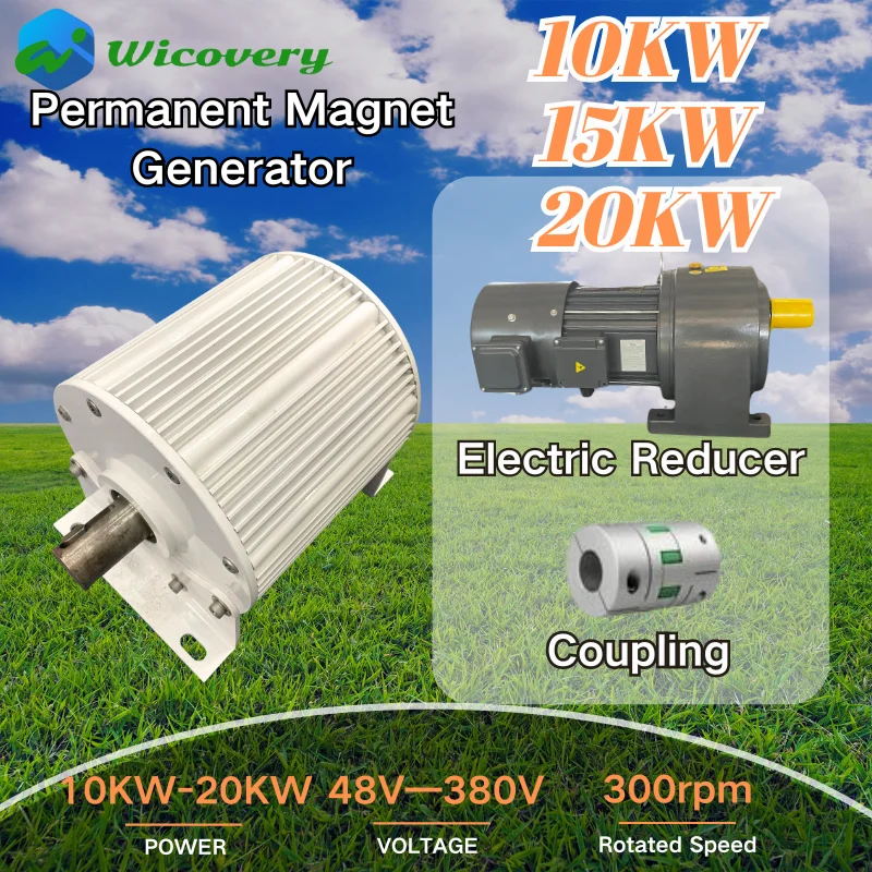 

Low Speed 10KW 20KW 15KW 24V 48V 220V 380v Gearless Permanent Magnet Generator AC Alternators Use For Wind Turbine Water Turbine