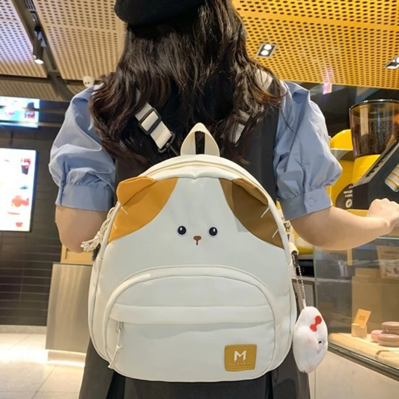 

Japanese Backpack for Women Girl School Backpack Cartoon Cats Small Travel Knapsack Lovely Student Bookbag