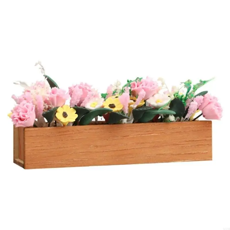 

1/12 масштаба кукольные домики миниатюрный сад цветочная клумба растение ролевые игры для детей