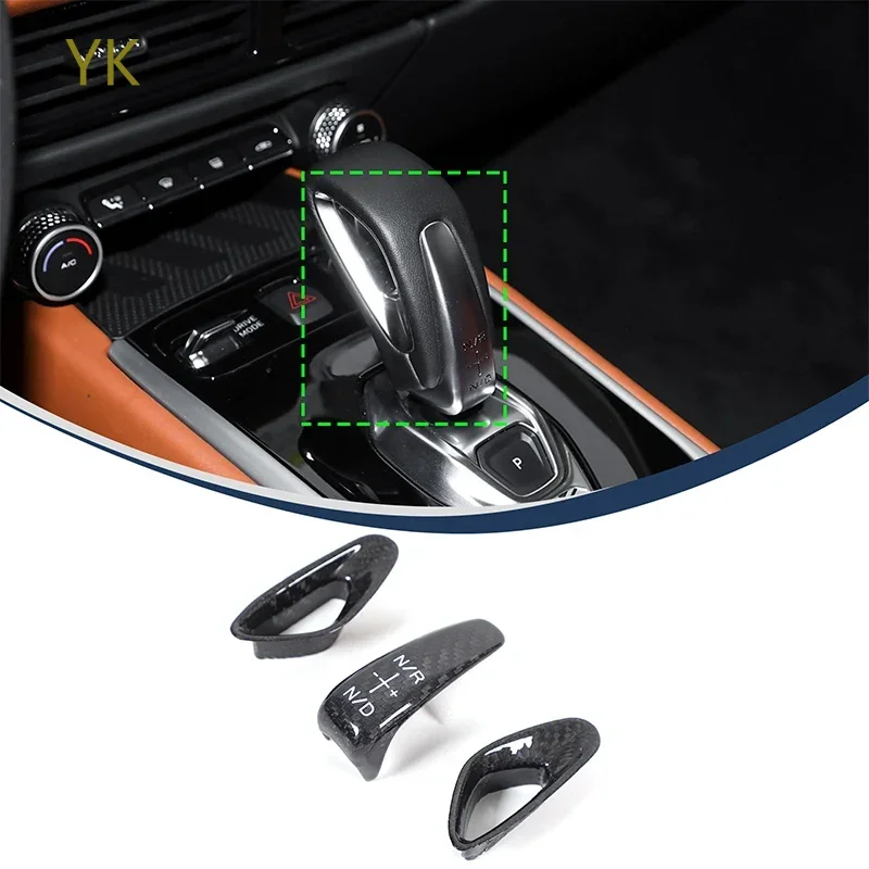 

For Lotus Emira 21-24 Real Carbon Fiber Car Console Gear Shift Head Knob Switch Cover Trim Interior Car Accessories(AT Version)