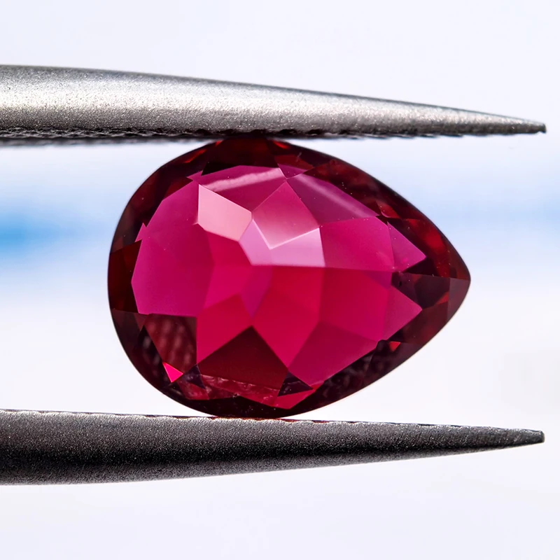Lab Grown Ruby Pear Shaped Pigeon Blood Red Color VVS1 Charm Diy Jewelry For Woman Make Selectable AGL Certificate