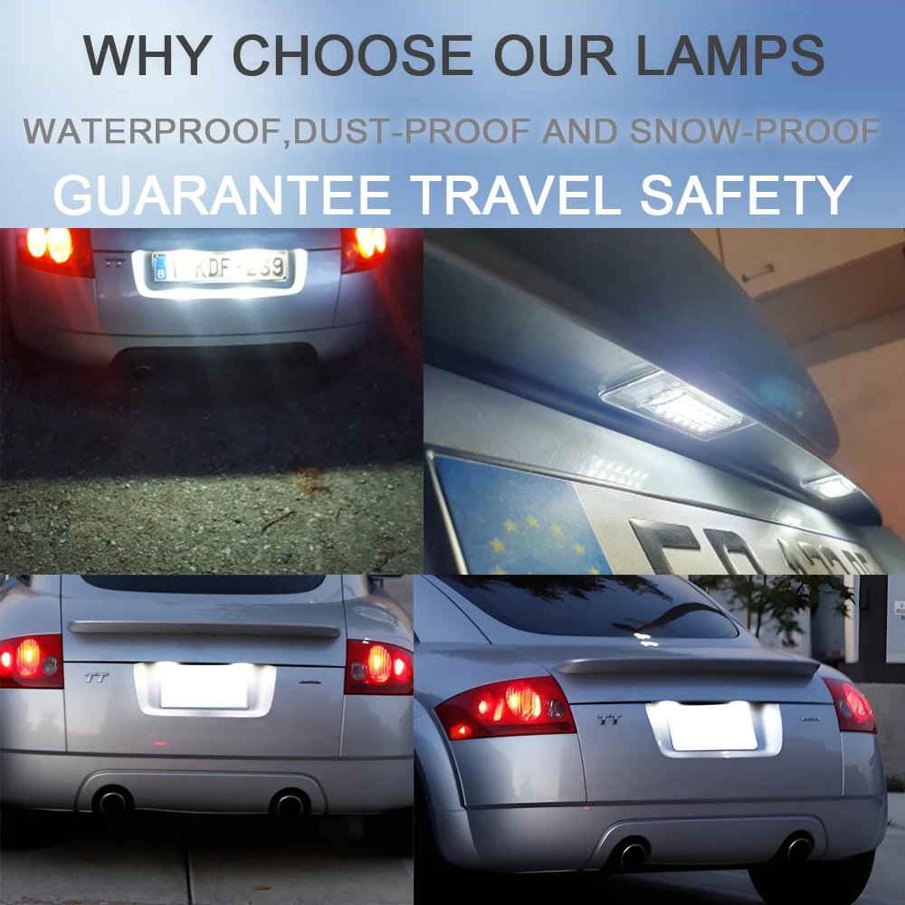 18SMD LED احتياطية رقم الترخيص لوحة مصباح علامة Canbus لأودي TT MK1 8N TT رودستر كابريو 8N9 TT كوبيه 8N3 1998-2006 6000K