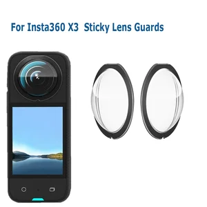 Bilashmart 2pc Anti Scratch Insta360 X3 Sticky Lens Guards Dual Lens 360 Mod Insta 360 X3 Protector Lens Cap Camera Accessories New